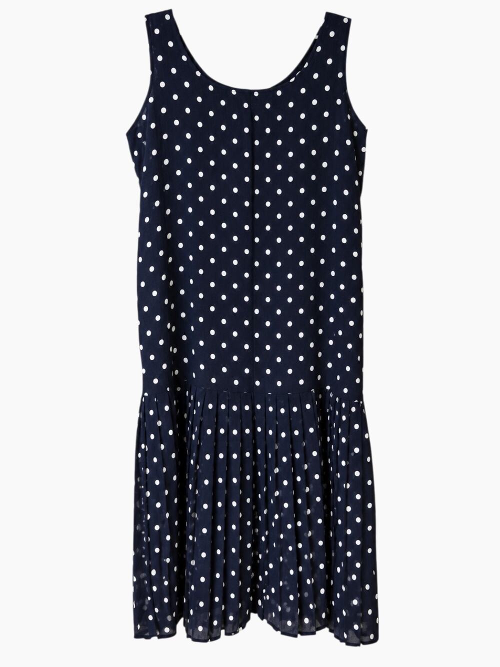 Oasis Navy Blue/White Polka Dot Sheath Midi Dress Women’s SZ 12
